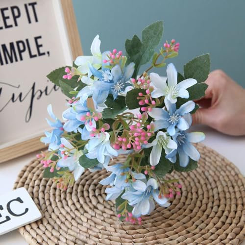 LVTFCO Narzisse Orchidee weiß Hochzeit Brautstrauß DIY Scrapbook künstliche Hausdekoration, 6