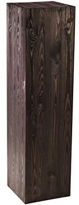 DECOKTIVO Holzständer, Holzblock, Baumstamm Deko, Bodenwindlicht Säule, Blumensäule Holz, Dekosäule, Stabil und Langlebig, Schwarz, 110x30x30 cm