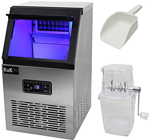 Macchina per Cubetti di Ghiaccio Commerciale Produttività 40kg/24h, Macchina di Cubetti di Ghiaccio da Cucina Commerciale Schermo LED in Acciaio Inox, Macchina Ghiaccio per Ristorante Bar Cucina