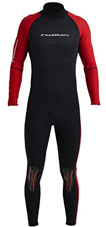 Herren-Neoprenanzug, 3 mm, Ganzkörper-Optik, Rot, Größe XL, zum Tauchen, Surfen, verbesserte Knieschoner, schnelle Beherrschung der Tauchfähigkeiten – und bequem