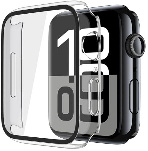 Misxi 2 Pack Tempered Glass Case Compatible for Apple Watch Series 11 (2025) Series 10 46mm, Hard PC Screen Protector Protection Ultra-Thin Lightweight Scratch-Resistant Cover for iWatch, Transparent