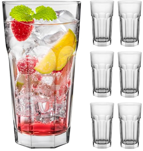 KONZEPT Gläser Set 6 teilig, Glas 270 ml, ideal als Trinkgläser, Wassergläser, Longdrinkgläser