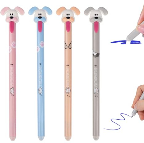 Radierbarer Kugelschreiber,Radierbar Gelstift,Tintenroller Radierbare Stifte Zum Wegradieren,0.5mm Radierstift Cartoon Löschbarer Stift Erasable Pen Für Kinder Schule Geschenk Bürobedarf (Blau, 4)