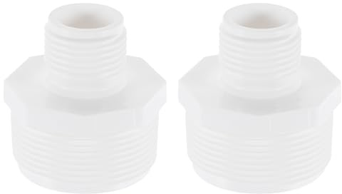 sourcing map 2 Pcs Garden Hose Adapter, Male 1.5 NPT x 3/4 GHT Garden Hose Fitting Male Plastic Connectors for Tank and Pool Pump Hoses, White