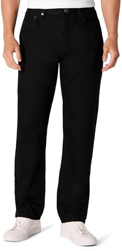 Amazon Essentials Herren Relaxed-Fit-Jeans, Schwarz, 32 B x 34 L