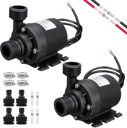 2 Piezas Bomba de Agua 12v, Bomba de Agua Pequeña 800L/H 5M, Bombas de Agua Sumergible Sin Escobillas para Estanque Acuario Tanque de Peces Fuente Solar Piscina Sistema de circulación