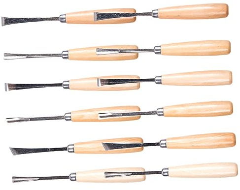 Gadpiparty 12pezzi Scalpello Per Lavorazione Del Legno Di Scalpelli Per Intaglio Scultura Artistica Adatto Per Principianti e Falegnami Professionisti Prestazioni Stabili e