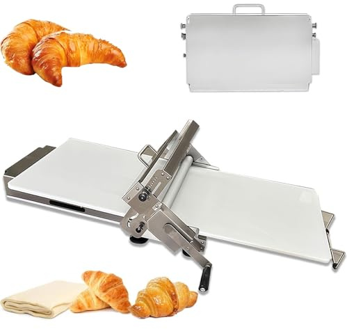 Sfogliatrice Manuale Pieghevole Professionale,Sfogliatrice Manuale Acciaio Inossidabile,Macchina Per Pasta Sfogliaper Bakery Pizza e Croissant,Grado Commerciale per Casa(300)