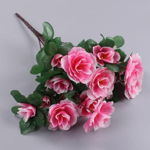 Gdfnmogo Lebendige Azaleen-Blumen für Heimdekoration und Veranstaltungen, mit realistischem Seidenstoff und flexiblen Stielen für einfaches Arrangement, Rosa