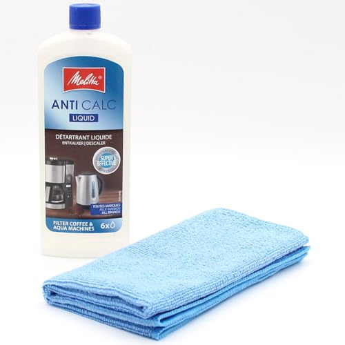 Flytande Avkalkningsmedel För Filterkaffemaskiner + Mikrofiberduk kompatibel med Melitta EPOS Z - 6767848, EPOS ZW - 6776227-250 ml - För Kaffemaskiner - Tillbehör