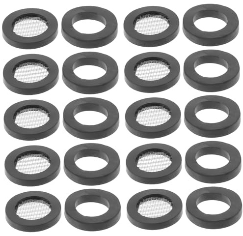 SHINEOFI Stainless Steel Hose Filter Washers and Rubber Gaskets for Shower Heads Garden Washing Machines Anti-rust Water Filter Repair Kit for Stable Flow and Splash Prevention