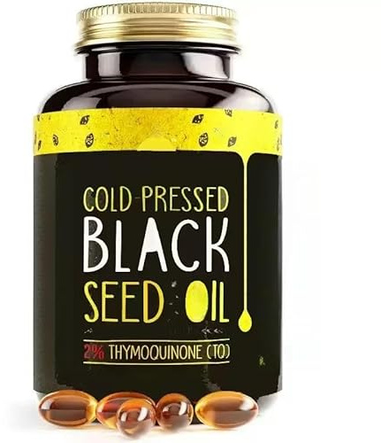 eqjrpo Black Seed Oil - Provides Support for Hair, Brain and Immunity, Digestive Support, Keeps Skin and Nails Soft, Vegan.