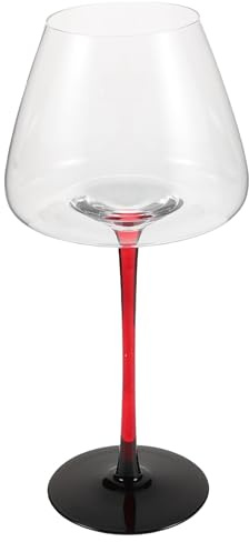 TOYANDONA Copas de Vino Borgoña 710 Ml con Tallo Rojo Alto, Cristal Reutilizable, Diseño Ergonómico para Cata y Fiesta, Copas Profesionales para Hogar y Eventos