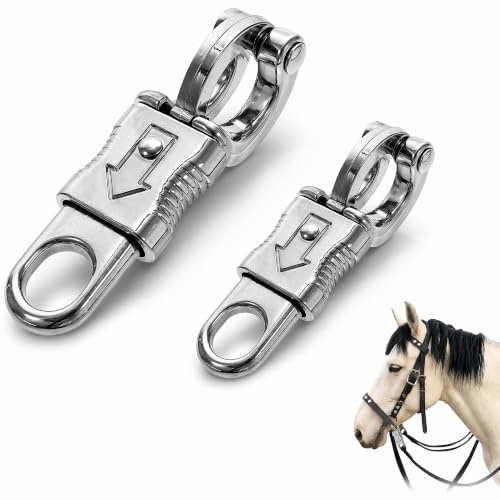 Panikhaken Pferd 2er Pack – 300 kg Bruchlast Panikhaken mit rundem Auge