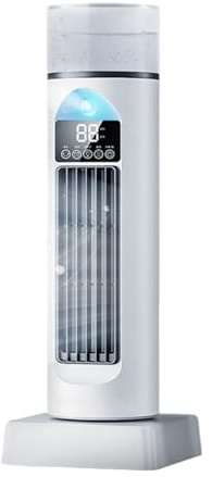 Climatiseur Mobile Silencieux Sans Évacuation Ventilateur Colonne Rafraîchisseur d'air 3 Vitesses avec Humidificateur Mini Ventilateur Portable parfait pour la famille le bureau [Classe énergétique A]
