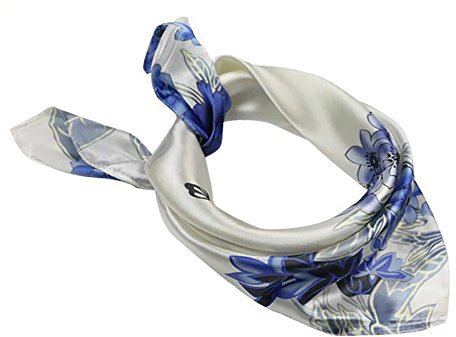 Pluto & Fox Damen Bandamas Platz Schal Weichen 60 * 60 CM (Hell-Blau)