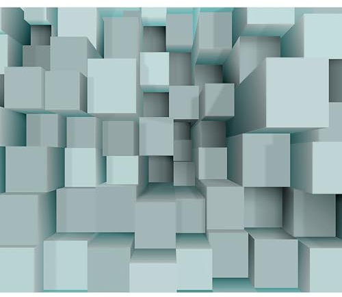 decomonkey Fototapete 3d Effekt 350x256 cm XL Tapete Fototapeten Vlies Tapeten Vliestapete Wandtapete moderne Wandbild Wand Schlafzimmer Wohnzimmer Modern Geometrisch