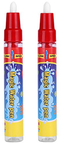 2PCS Reusable Water Pen Set, Disappear Automatically Baby Water Coloring Pens Replacement Water Brush Pen for Kids Children