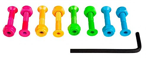 Sushi Coloured Allen Bolts (PK 8) Schrauben, Erwachsene Unisex, Pink/Green/Orange/Blue (Multicolor), 1