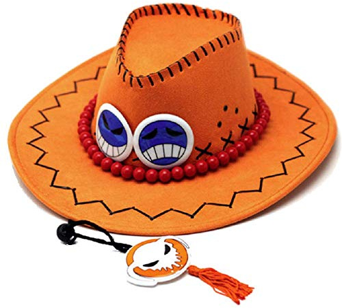 GK-O D Ace Cowboy Hat Costume Hats White Weard Pirates Regiment Ace Cosplay Fashion