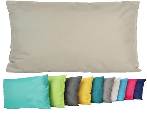 JACK Outdoor Lounge Kissen 30x50cm Dekokissen inkl. Füllung Wasserfest Sitzkissen Garten Stuhl Lotus Effekt, Farbe:Taupe