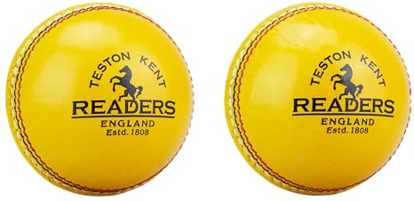 Läsare inomhus läder cricketboll, gul, herr
