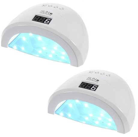 K2 STORE - LAMPADA UV LED RICOSTRUZIONE UNGHIE 48W PROFESSIONALE DISPLAY FORNETTO DA TAVOLO CON TIMER E SENSORE SET DA 2 PEZZI NAIL ART
