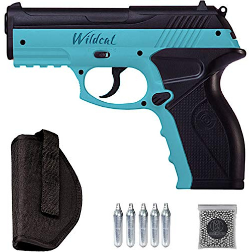 Wildcat Blue C11 | Pistola de balines BB's de Acero 4.5mm por Aire comprimido (CO2) + pistolera Holster + munición