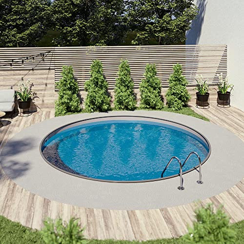 Pool- Komplett-Set Rund Ø3,00x 1,20m eingelassen, Anthrazit