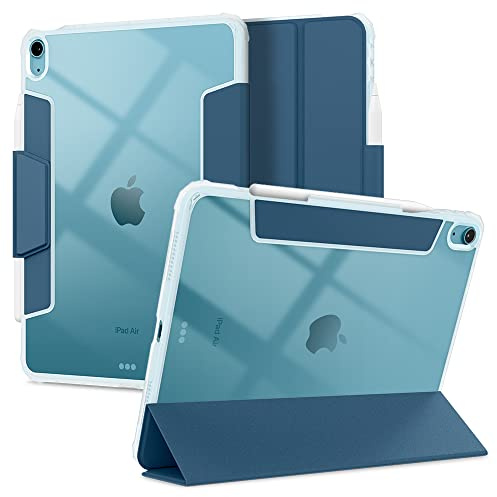 Spigen Ultra Hybrid Pro Hülle für iPad Air 11 und 10.9 Zoll | Transparente Hülle mit Pencil Halter, Tri Fold Standfunktion, Auto Sleep und Wake für M4-M2 (2026-2020) - Teal Blue