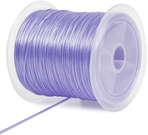 LEREATI Filo Elastico per Braccialetti, Filo Nylon per Braccialetti Fili di Plastica Cordoncino Cordino Elastico per Braccialetti, Perline, Collane, Fai da Te Artigianali (Viola Chiaro)