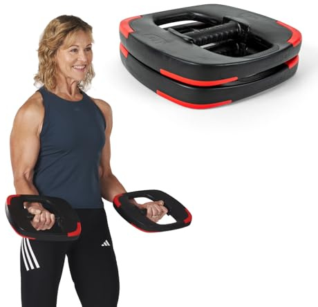 Les Mills™ Dual Purpose Ergonomic Exercise Weight Plates for Total Body Workouts, 11lbs