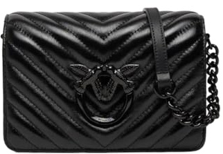 Pinko - Love Click Mini Metal Sheep Nappa Chevron, Borsa Donna