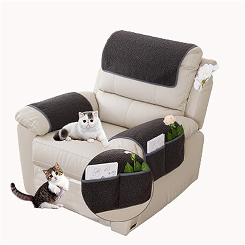 Sesselschoner Sesselschutz Sesselüberwurf Armlehnenschoner Für Sofa Kopfstützenbezug Für Möbelbezüge, Couch überzug Anti-rutsch Sofaschutz,Ultra Weicher Sofaschoner (1 Person (3er-Set),Dunkelgrau)
