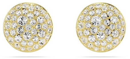 Swarovski Sublima Ohrstecker, Weiße, Vergoldete Ohrringe mit Strahlenden Swarovski Kristallen