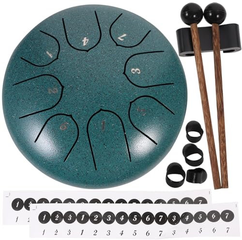 Toyvian Stahl Zungen Drum Set Handtrommel Aus Malachit Für Meditation Yoga Und Klangheilung Schlägel Und Notenheft Für Erwachsene