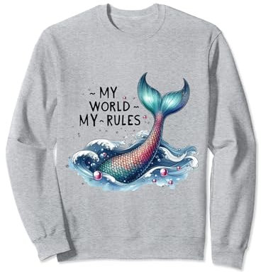 Meerjungfrau Ocean Splash Regenbogen Schwanz Meer Meerjungfrauen Flosse Sweatshirt