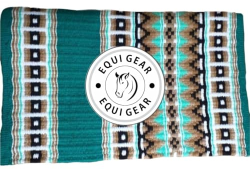 EQUIGEAR Horse Western Ranch Sottosella/Coperta da sella Western in lana neozelandese con imbottitura in lana con sensore Flex (personalizzazione disponibile) AD62 (36 x 36)