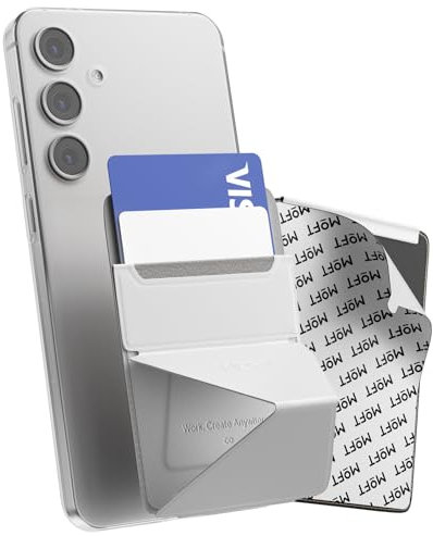 MOFT Portafogli Portacarte per Cellulare, Porta carte Adesivi Supporto per Telefono, Invisibile Adesiva Supporto Cellulare in MOVAS Pelle Vegana per iPhone Android Smartphone (Misty Cove)