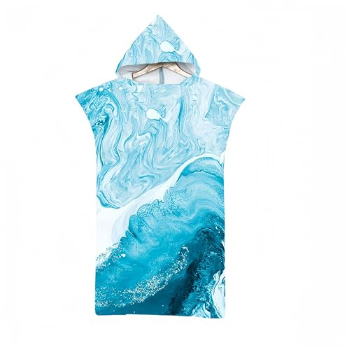 Proumhang Changement Peignoir de Bain Changing Towel, Serviette de Poncho de Surf avec Capuche Serviette de Bain à Capuche Adulte Serviette de Plage Adulte imprimé Taille Unique-Mode 2