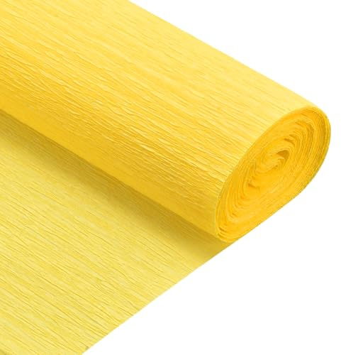 QUARKZMAN Crepe pappersrulle 210 cm längd 50 cm bredd för bröllopsceremoni olika stora fester dekoration, gul aprikos