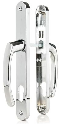 TSS UPVC Door Handle Set - Lever Style - 92,215 Screw Centers with 245x32 Backplate (Polished Chrome)