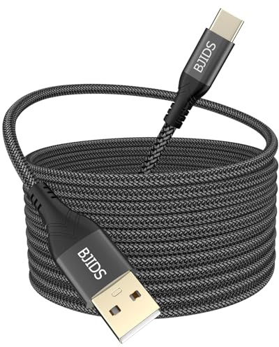16ft/5m Extra langes USB C Kabel,USB-A 2.0 zu Typ C Kabel Schnelles Ladegerät Nylon geflochtenes Kabel Kompatibel mit Samsung Galaxy Note,LG,Moto, Google,Switch,Kamera und anderen USB-C Geräten