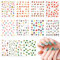 MXTIMWAN 12 Feuilles Autocollants pour Ongles, 3D Design Stickers Ongles, Auto-adhésif Nail Art Sticker, Mignon Fleur Coeur Arc-en-ciel Étoile Autocollants pour Ongles Enfants, DIY Design
