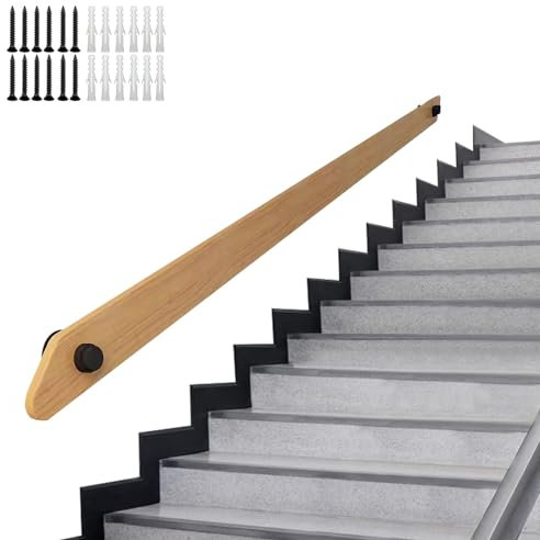 Treppengeländer Wandhandlauf aus Holz für Innentreppen von 30 bis 450 cm Länge für Außen- und Innenstufen Länge 30 cm