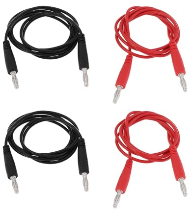 YINETTECH 4Pcs 1000V Dual 4mm Banana Plug Multimeter Test Lead for Electrical Laboratory Electrical Testing Work (1m)