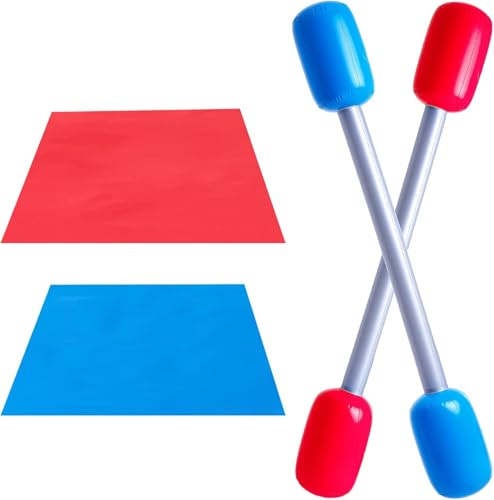 ASQzhuLIWing Bâton de Combat Gonflable pour pelouse, Ensemble de Jeu de Gladiateur Gonflable adapté aux activités de fête pour Adultes garçons et Filles, Plage, Jardin extérieur
