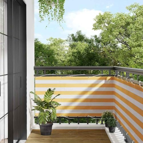 SKM Balkon-Sichtschutz Gelb und Weiß Gestreift 75x800 cm,Heim & Garten,Rasen & Garten,Garten & Balkon,Sonnenschirme & Sonnenschutze,Gelb und weiß,1.45KG,42002040
