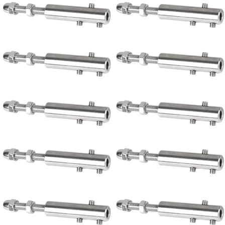 Tensor para Cable - Tensor De Alambre De Acero Inoxidable,10 Piezas con Ganchos De Fijación para Cuerda Barandilla Exterior Toldo Planta Trepadora