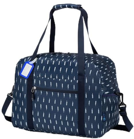 SPAHER Bolsa de Viaje 40x30x20 Ryanair Equipaje de Mano Bolso Cabina Avion | 25L Bolso de Mano Impermeable Mujer Hombres Maleta 40x30x20 Vueling Wizzair Bolsa Fin de Semana Cabin Bag, Pluma Azul